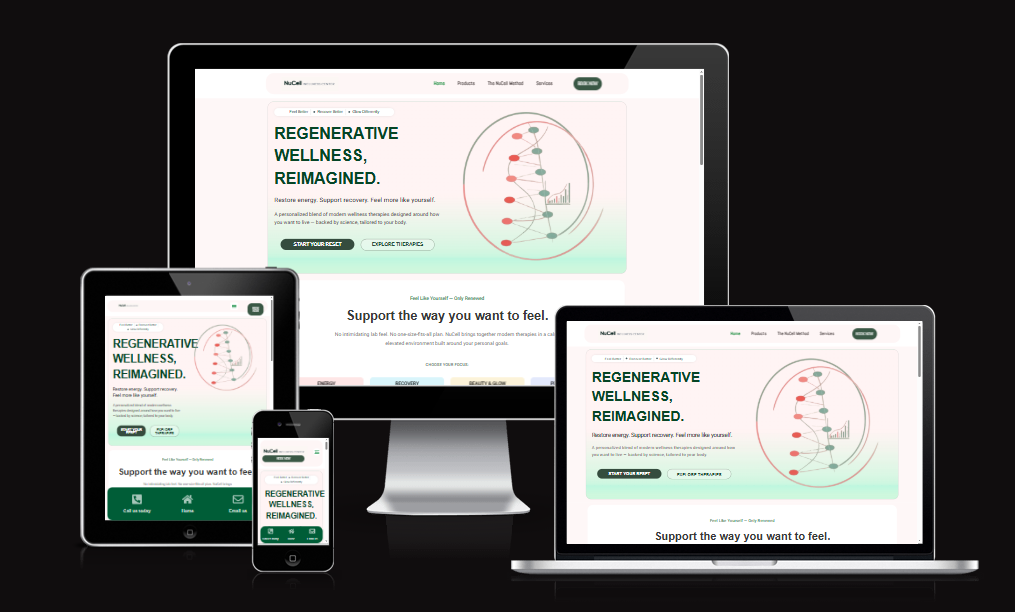 NuCell regenerative wellness website design
