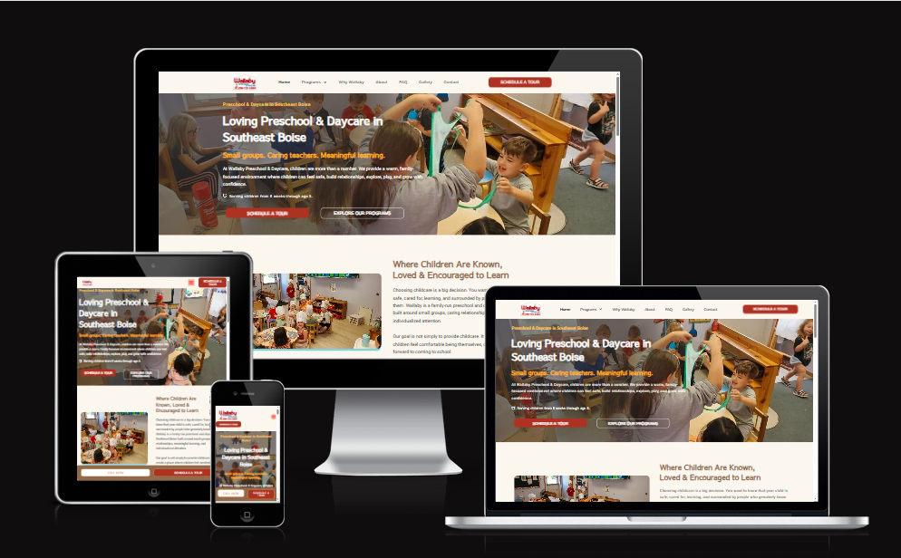Wallaby Preschool and Daycare website for Southeast Boise Idaho
