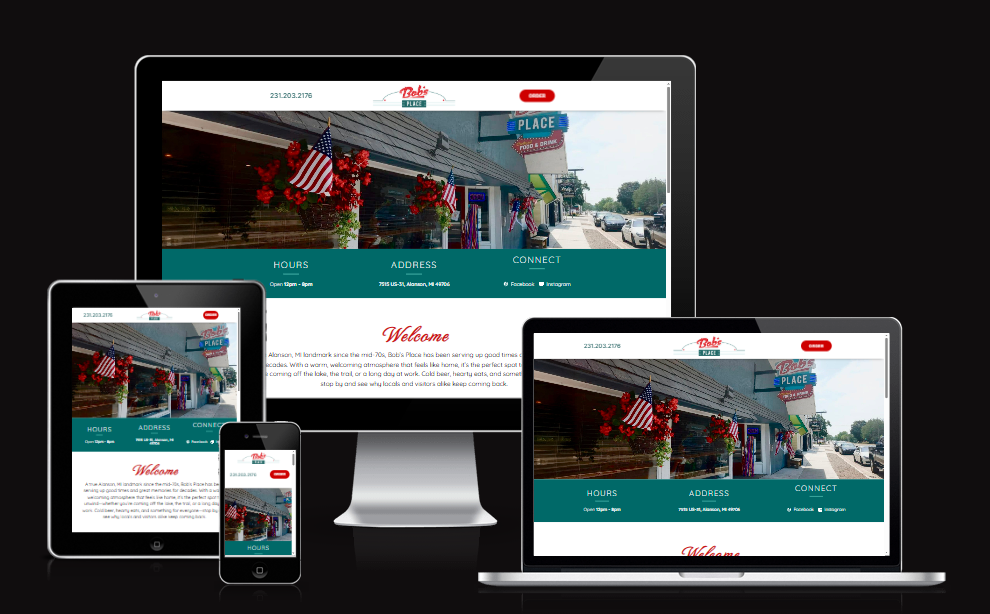 Bob's Place roadhouse tavern website for Alanson Michigan