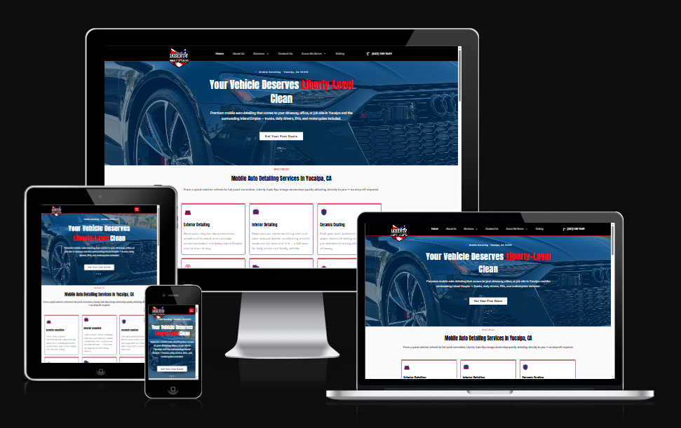 Liberty Auto Spa mobile detailing website design for Yucaipa California