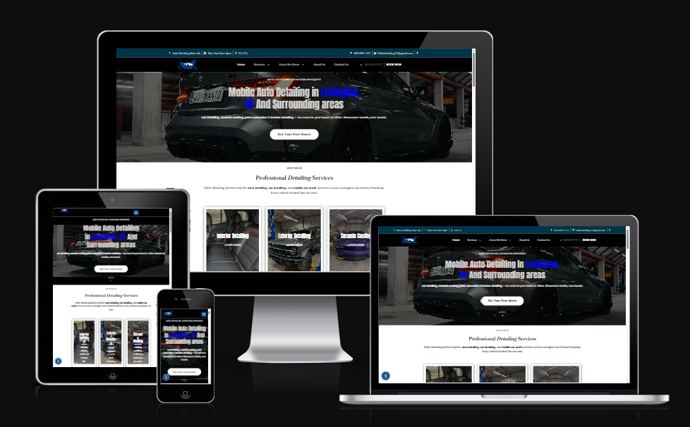 Fuller Detailing mobile auto detailing website for Lexington Kentucky on multiple devices