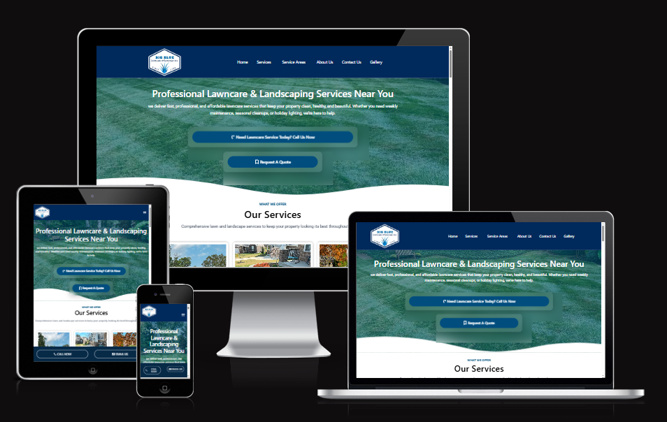 Big Blue lawn care and landscaping website design