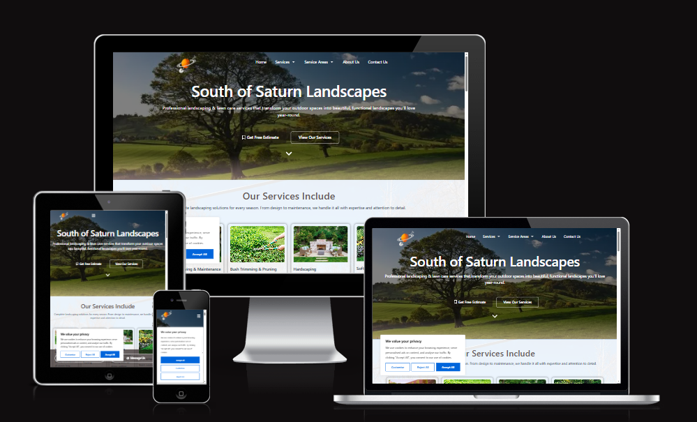 South of Saturn Landscapes landscaping company website