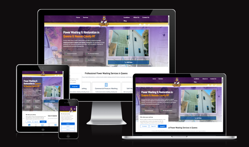 County Wide Power Wash website for Queens and Nassau County New York